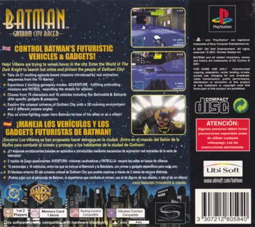 Batman - Gotham City Racer (US) box cover back